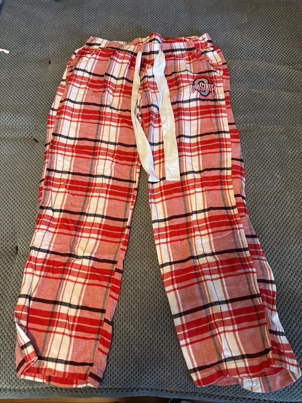 Women's Red Plaid Flannel Pajama Pants with Drawstring Waist